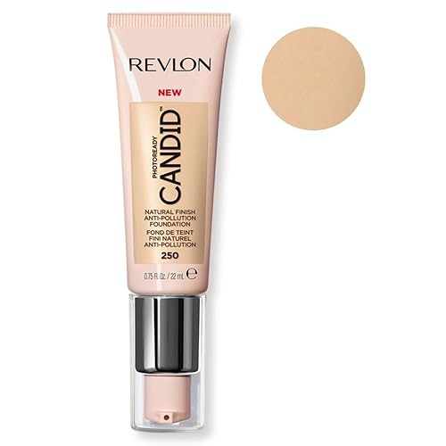 Revlon PhotoReady Candid Natural Finish Foundation, with Anti-Pollution, Antioxidant, Anti-Blue Light Ingredients, 250 Vanilla, 0.75 fl. oz.