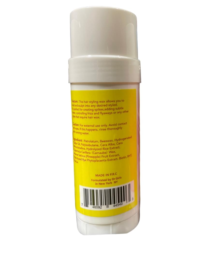 Dr.Girls Rice Water Extra Mega Hold Hair Beeswax Stick 2.11oz/ 60g (Pineapple)
