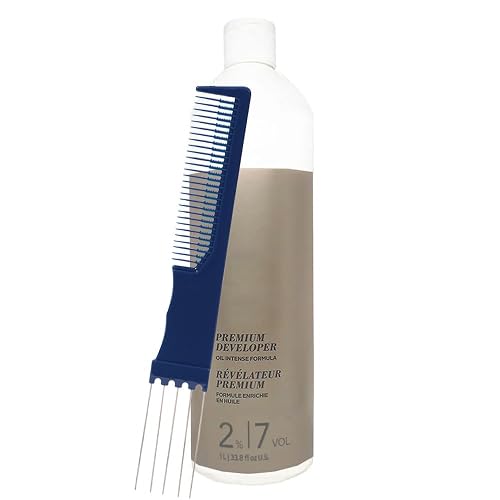 Blonde Me Premium Developer 2% / 7 Volume 33.8 Fl Oz with Dual Purpose Comb - Low Volume Cream Developer for Gentle Toning and Blonde Hair Color