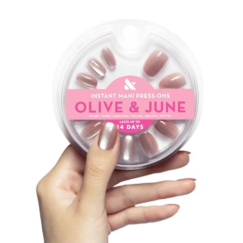 Olive & June Instant Mani Press-On Nails (Glue) | 42 Fake Nails, 21 Sizes | Non-Toxic, Long-Lasting Recycled Materials Realistic Look | Salon-Quality Beauty & Personal Care Olive & June
