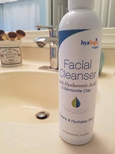 Hyalogic HA Face Wash, Hyaluronic Acid Facial Cleanser - Moisturizing, Paraben-Free Daily Face Scrub with Bentonite Clay - Get Youthful, Glowing Skin