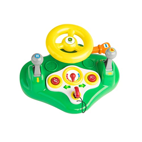 TOMY John Deere Busy Driver Steering Wheel Toy - Tractor Toy Activity Center for Toddlers - 12 Interactive Activities with Lights and Music - Ages 12…