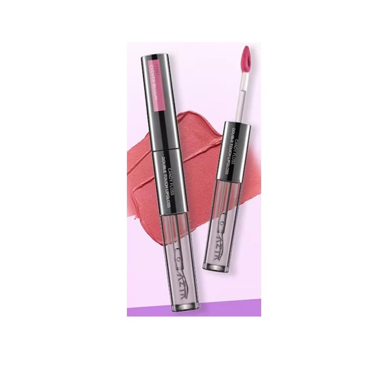 ChongTai 1 PC New AZTK Double Ends Lip Mud + Lip Gloss, Matte Velvet Thin Cream Lipstick With Glossy Jelly Effect Lip Color (CD04)