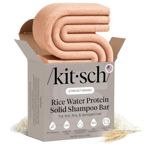 Kitsch Rice Water Shampoo Bar for Hair Growth - Strengthening Hair Shampoo for Men and Women - Reduce Breakage, Boosts Shine - Paraben, Silicone