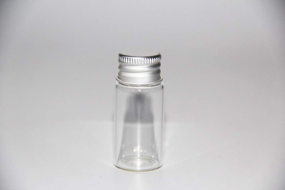 10Pcs Glass Sealed Bottle with Screw Aluminum Cap Clear Tiny Empty Sample Vials Glass Jars Containers Cute Wishes Bottle (20ml)