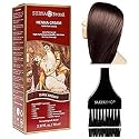 Surya Brasil All Natural HENNA Hair Color CREAM Plant Extracts, Semi-Permanent for Grey Coverage (with Brush) Brazil (DARK BROWN)
