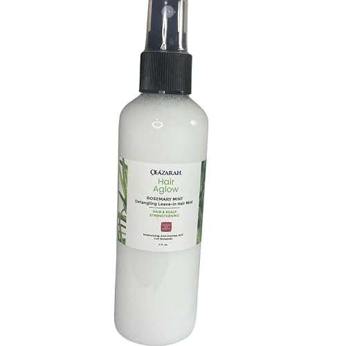 Detangling Leave-In Hair Mist Spray w/Rosemary & Mint - Frizz Control, Hydration, and Curl Perfection for All Hair Types, 4 fl. oz