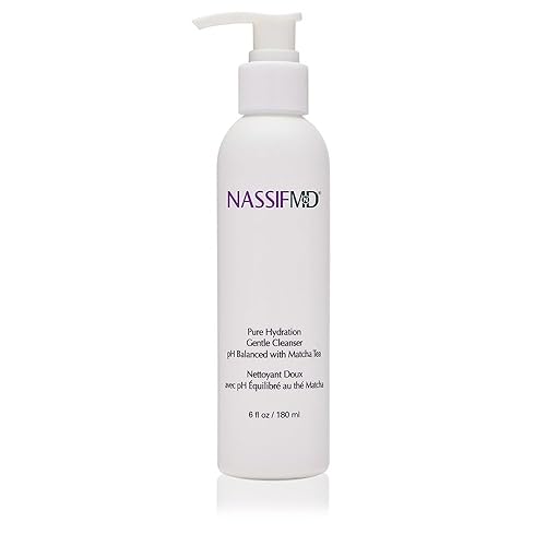 NassifMD Pure Hydration Facial Cleanser, Hydrating Face Cleanser with Vitamin C, Matcha Hemp Hydrating Cleanser (6oz)