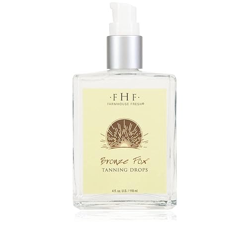 FarmHouse Fresh Self-Tanner, Vitamin E Oil for Body With Aloe Vera. Tanning Serum. Bronze Fox Tanning Drops, 4 Fl Oz