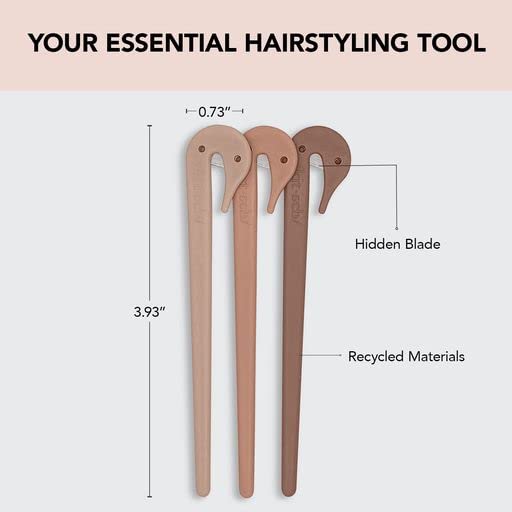 Kitsch Hair Tie Cutter - Easy To Use, Pain Free, Elastic Hair Tie Cutter Tool for Girls & Toddlers, Multicolor, 3pc