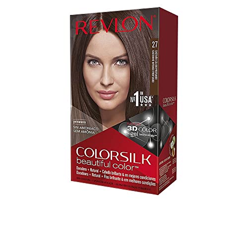 Revlon Permanent Hair Color, Permanent Hair Dye, Colorsilk with 100% Gray Coverage, Ammonia-Free, Keratin and Amino Acids, 27 Deep Rich Brown, 4.4 Oz