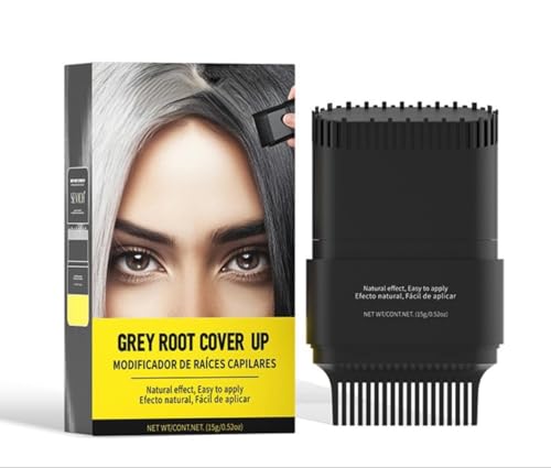 Hair Root Touch-Up Stick, Instant Grey Root Cover Up | Dual-Sided Ergonomic Comb Design For Natural Gray Coverage Conceals Hair Thinning Hair