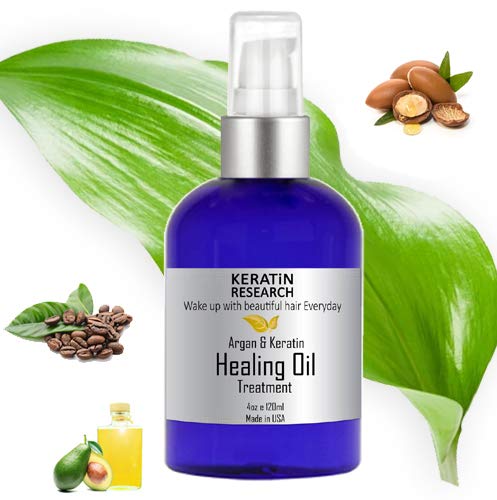 KERATIN RESEARCH Damaged Hair Serum Repairing Hair Healing Oil Serum With Moroccan Argan Oil Avocado Oil and more Protects Hair and Color from sun
