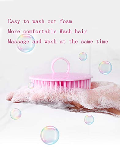 Aroveea Hair Scalp Brush Dandruff Cleaning Brush Shower Scalp Shampoo Brush Scalp Massager Pack of 4(Blue,Green,Yellow,Pink)