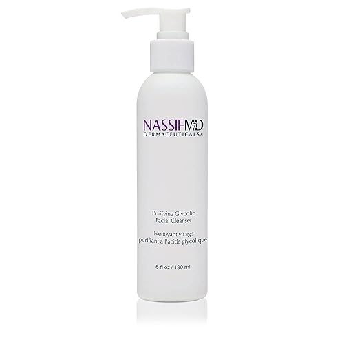 NassifMD Glycolic Acid Face Wash, Hydrating Facial Cleanser, Anti aging Face Wash, Glycolic cleanser for Face for Wrinkles and Fine Lines, Evens Skin