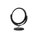 Danielle Creations 6.75-Inch Portable Two-Sided Vanity Round Vanity Makeup Mirror, No-Slip Soft Touch with 360 Rotation, 12x Magnification, Midnight