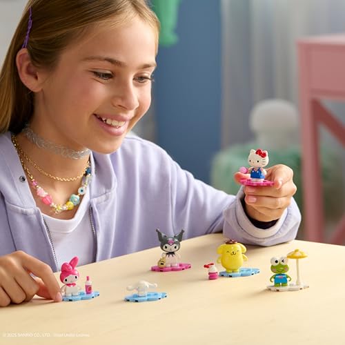 BLDR Hello Kitty & Friends 6-Pack Minifigures – Hello Kitty, Cinnamoroll, Pompompurin, My Melody, Keroppi & Kuromi, Amazon Exclusive, Ages 8+