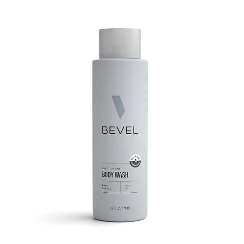 Bevel Exfoliating Body Wash for Men - Dark Cassis Scent with Charcoal and Argan Oil, 16 Oz (Packaging May Vary)