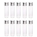 10Pcs Glass Sealed Bottle with Screw Aluminum Cap Clear Tiny Empty Sample Vials Glass Jars Containers Cute Wishes Bottle (20ml)