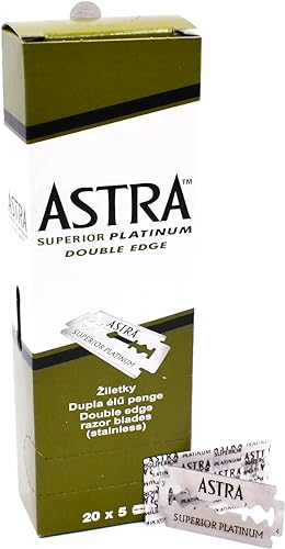 Astra Platinum Double Edge Safety Razor Blades,100 Blades (20 x 5) Beauty and Personal Care ASTRA Default Title