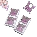 VNC 200Pcs Nail Form Extension Sticker Pruple Bufferfly Shape Nail Art Guide Form Acrylic Tips UV Gel Extension Stickers Guide Stencil Manicure Tools