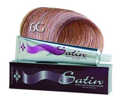 Satin Ultra Vivid Fashion Colors, 6G Dark Golden Blonde Hair Dye, 3 oz., Gold Series Permanent Hair Dye, Made with Soy Protein and Aloe Vera, Vegan