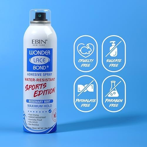 EBIN NEW YORK Wonder Lace Bond Melt Spray 2.7 Fl Oz Sports Edition - Maximum Hold - Melting Spray For Lace Wigs - Seamless Wig Application for Active