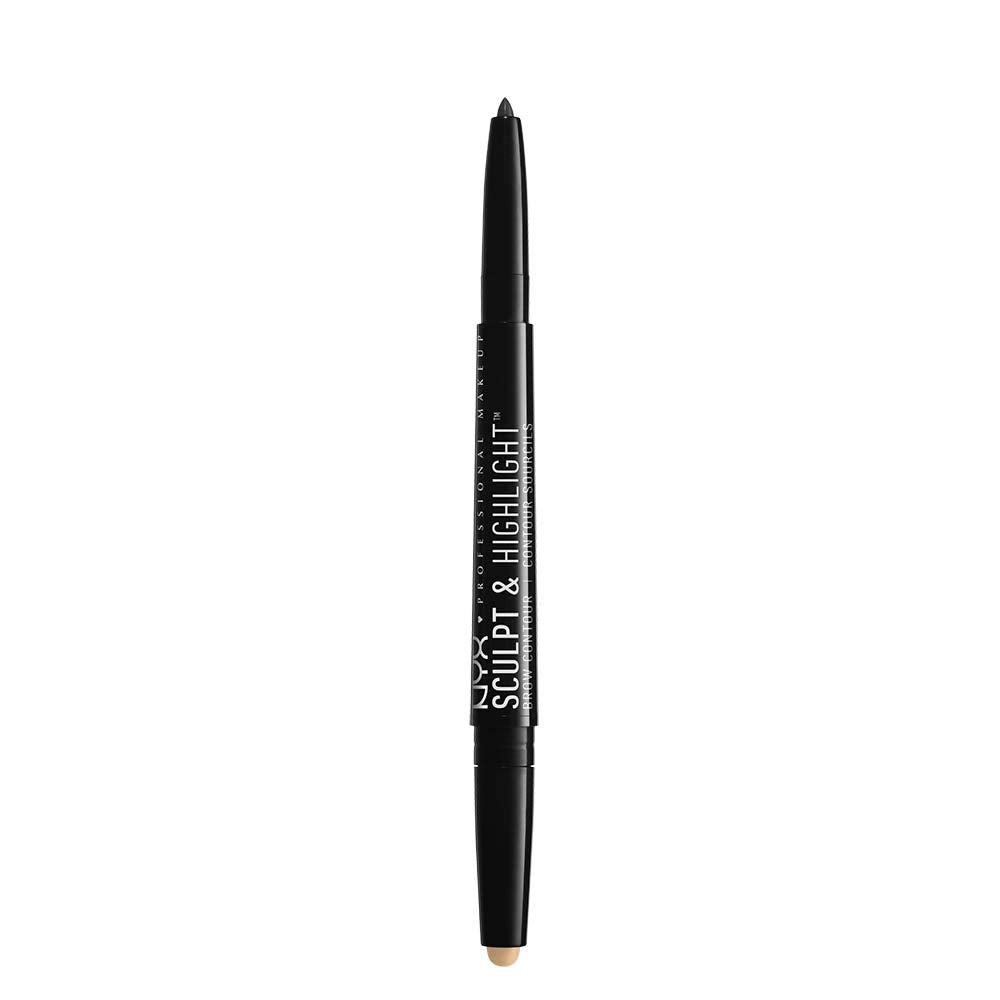 NYX PROFESSIONAL MAKEUP Sculpt and Highlight Brow Contour, Eyebrow Pencil, Black Golden