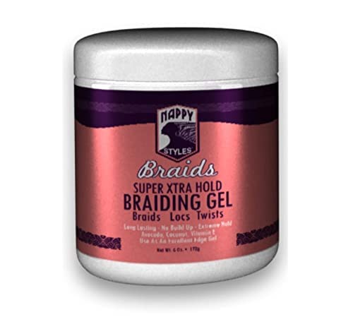 Nappy Styles Braids Braiding Gel Super Xtra Hold 6 Oz and Leave In Conditioner Spray (GEL AND SPRAY)