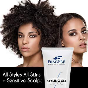 FRAGFRE Firm Hold Hair Gel Fragrance Free 8 oz - Strong Styling Gel for Aggressive Hair Styles - Paraben Free Hypoallergenic Sensitive Formula
