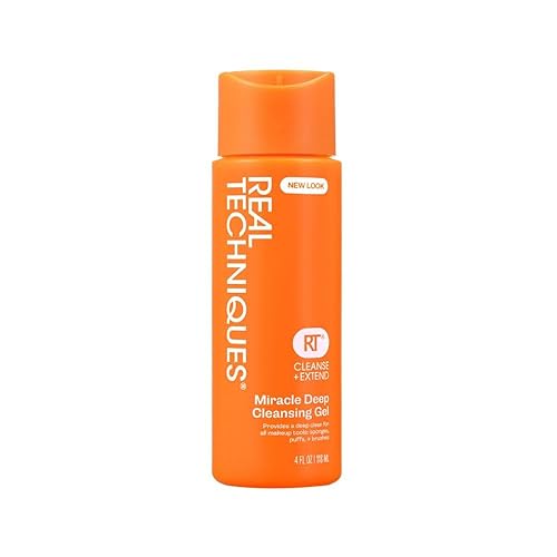 Real Techniques Miracle Deep Cleansing Gel, Makeup Brush & Sponge Cleaner Shampoo for Makeup Tools, Vegan & Cruelty-Free, 4 fl. oz./118 ml Bottle