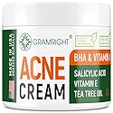 Acne Face Cream - Acne Spot Treatment for Face & Acne Dots - Tea Tree Oil & Salicylic Acid - Natural Cystic Acne Treatment - Made in USA - For All