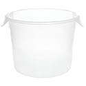 Rubbermaid Commercial Products Plastic Round Food Storage Container with Bail Handle, 6 Quart, Clear, High Temperature Range Food…