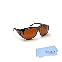 Eschenbach Optik Solar Shield - Polycarbonate, Filtered UV Protection Sunglasses for Men and Women -Small, Amber