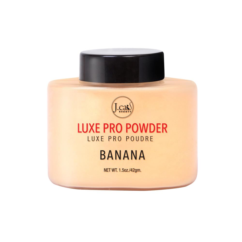 J.Cat Beauty Luxe Pro Makeup Setting Powder, Matte Finish, Helps Absorb Oil and Minimizes Pores, Suitable for Baking, Shade Banana, 1.5 Oz