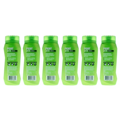 PERT 2 in 1 Complete Clean Shampoo and Conditioner - Mens Shampoo for Daily Use - Hair Conditioner for Men - Removes Dirt, Oil, and Build Up - 6 pc