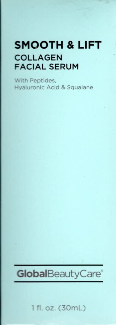 Global Beauty Care Smooth & Lift Collagen Facial Serum - Peptides, Hyaluronic Acid, 1 fl. oz (30mL)