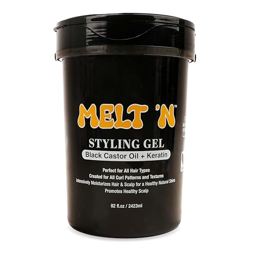 EBIN NEW YORK Melt'n Styling Gel Keratin and Black Castor Oil 82oz - Gives High Shine and Provides a Soothing and Calming Effect, Strong Hold Styling