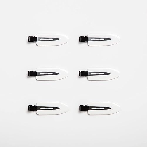 Creaseless No Bend Hair Clips (White/Black)