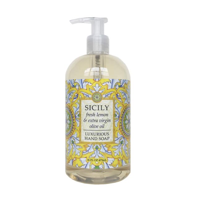 Greenwich Bay Trading Company Sicily Hand Soap - Moisturizing Shea Butter & Aloe Formula, 16 oz Bottle - Citrus & Herbal Scent, Gentle Liquid Soap
