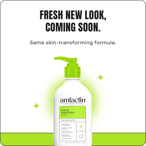 AmLactin Daily Moisturizing Lotion, 7.9oz Pump – 12% Lactic Acid Exfoliating Body Lotion for Dry Skin, Dermatologist Recommended