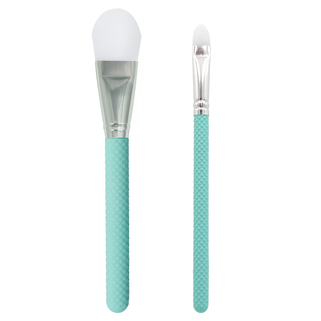 MODA Spa 2pc Silicone Face Mask Applicator Kit - Skincare Brush Set for Creams, Clays & Serums - Vegan & Mess-Free