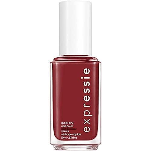 Essie expressie, Quick-Dry Nail Polish, 8-Free Vegan, Wine Red, Notifications On, 0.33 fl oz
