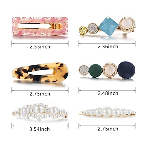 Mehayi 20 PCS Pearls Hair Clips Fashion Korean Style Acrylic ResinHairpins / Barrettes for Women and Ladies Girls Headwear Styling Tools Hair