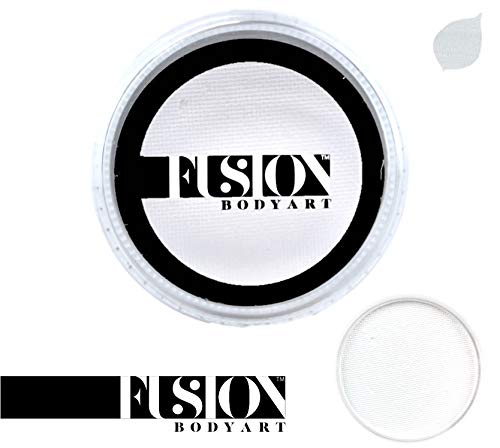 Fusion Body Art Pro Face Paint | Prime Paraffin White (32gm), Professional Quality Water Activated Face and Body Paint Supplies Single Makeup Cake