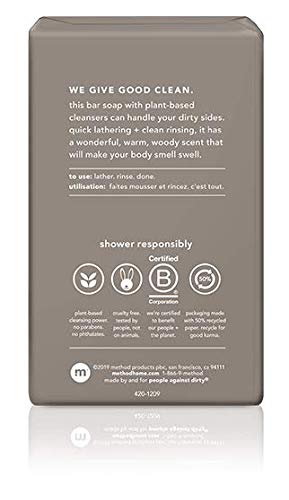 Method Men's - Cedar + Cypress Body Wash 18 Ounce & Cedar + Cyprus Bar Soap - Set of 2