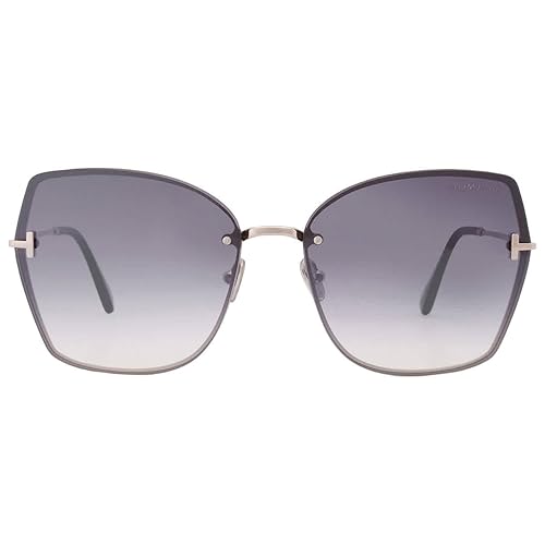 Tom Ford Nickie Smoke Mirror Butterfly Ladies Sunglasses FT1107 16C 62, Shiny Palladium