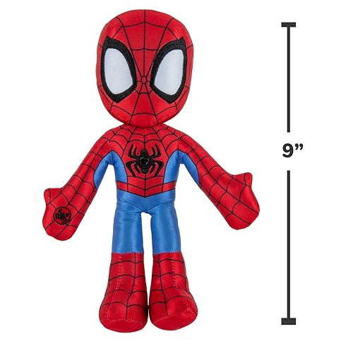 Marvel Spidey and His Amazing Friends Web Flash Spidey Plush - 9-Inch Plush with Light Up Signal - Toys Featuring Your Friendly Neighborhood Spideys