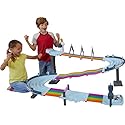 Hot Wheels Mario Kart Rainbow Road Raceway 8-Foot Track Set with Lights & Sounds & 2 1:64 Scale Vehicles, Race with 5-Track Colorful Course with 2…