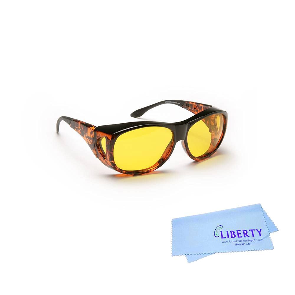 Eschenbach Solar Shield Sunglasses - Polycarbonate Sunglasses for Men and Women-Yellow Filtered UV Protection Sunglasses (Small)